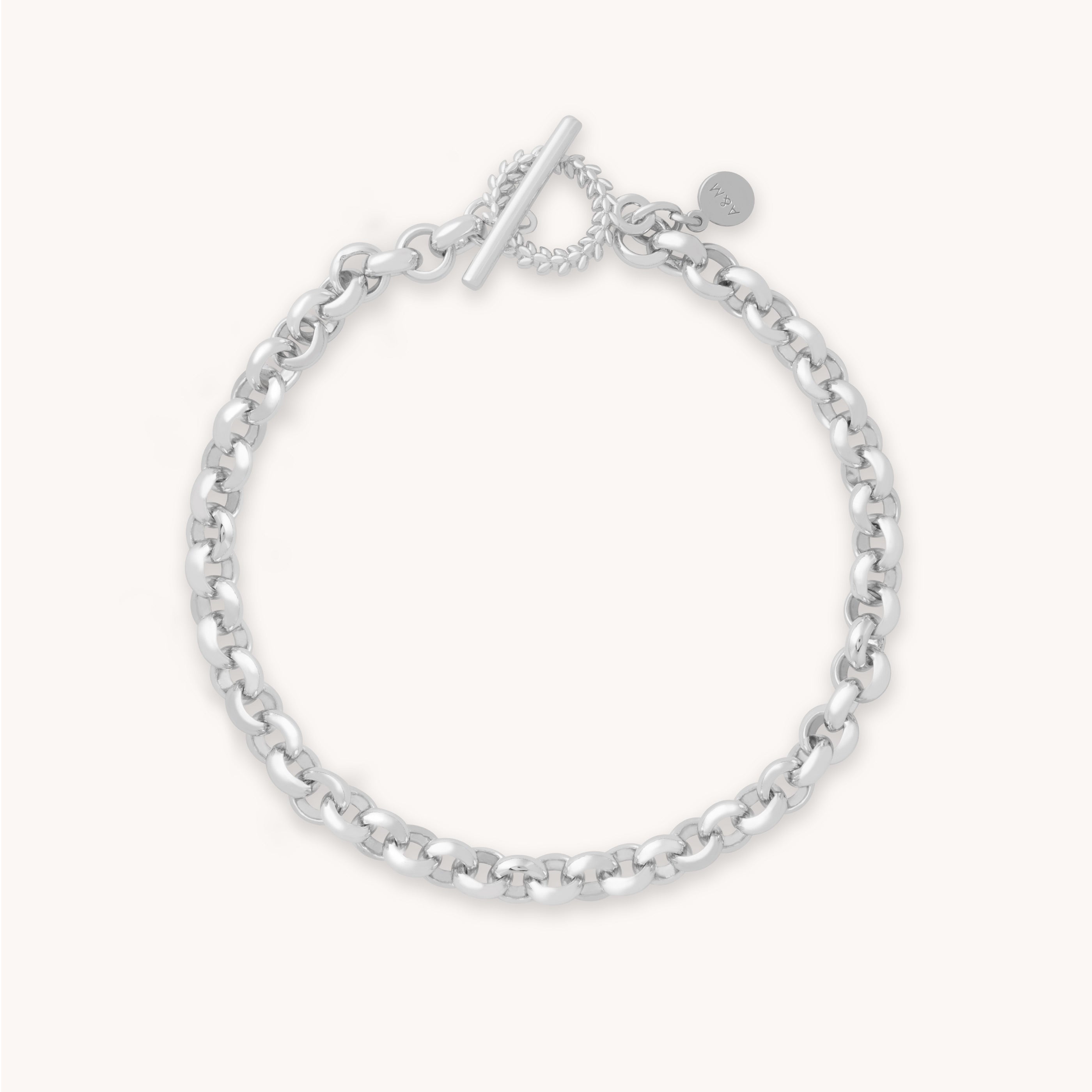 Wreath T-Bar Chunky Bracelet in Silver