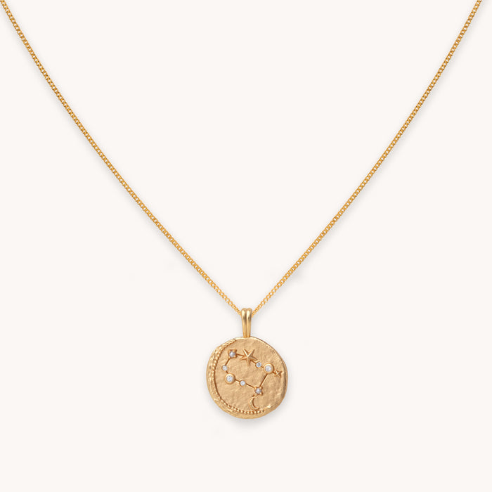 Gemini Zodiac Pendant Necklace in Gold