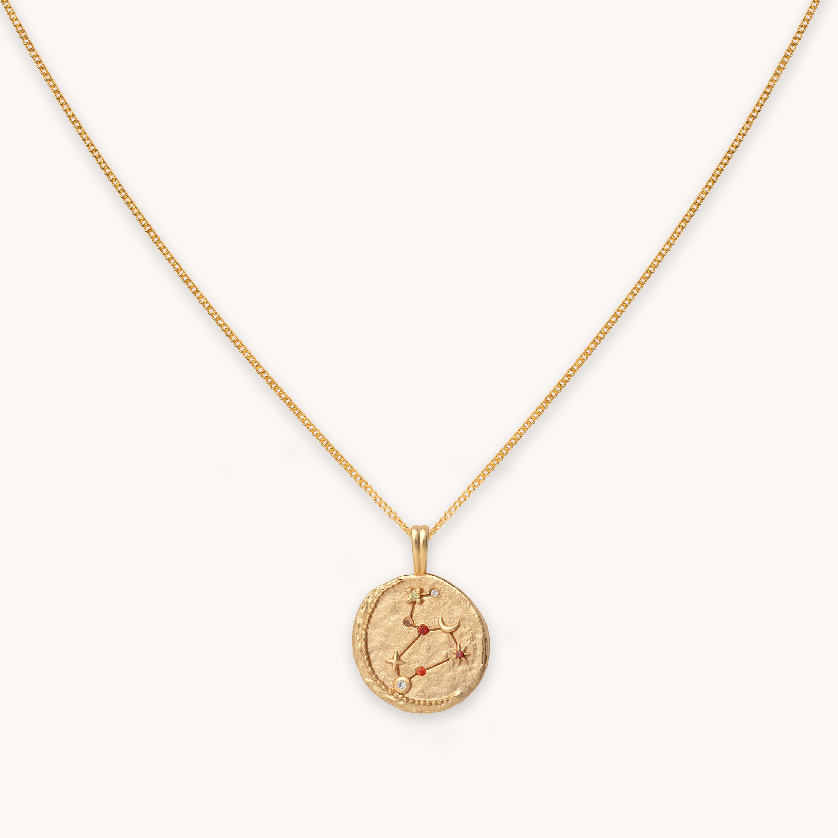 Leo Zodiac Pendant Necklace in Gold