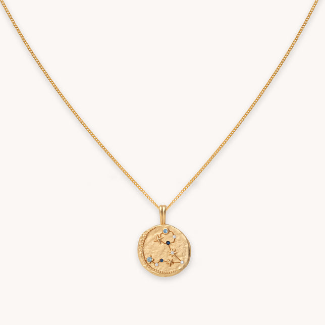 Pisces Zodiac Pendant Necklace in Gold