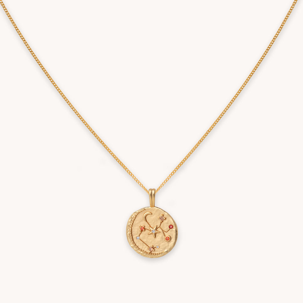 Sagittarius Zodiac Pendant Necklace in Gold