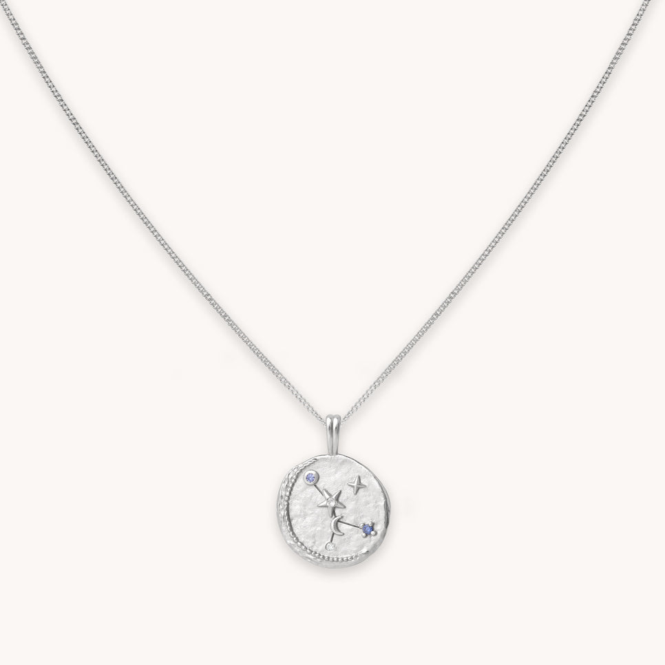 Cancer Zodiac Pendant Necklace in Silver