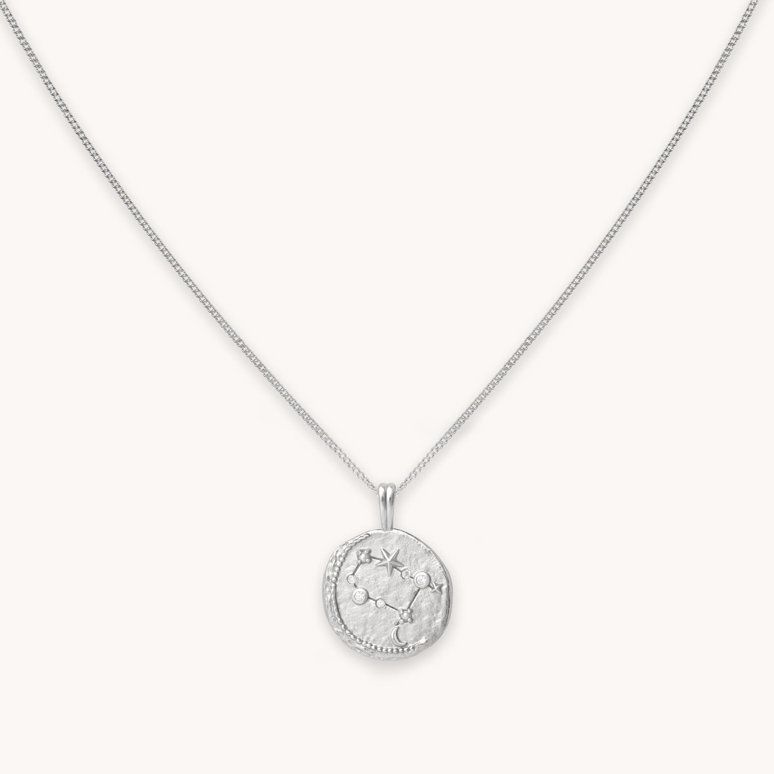 Gemini Zodiac Pendant Necklace in Silver