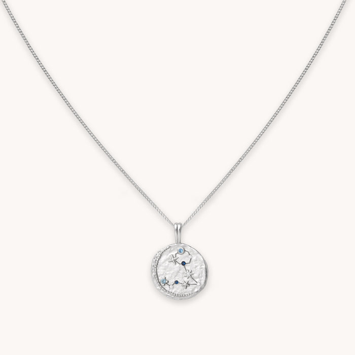 Pisces Zodiac Pendant Necklace in Silver