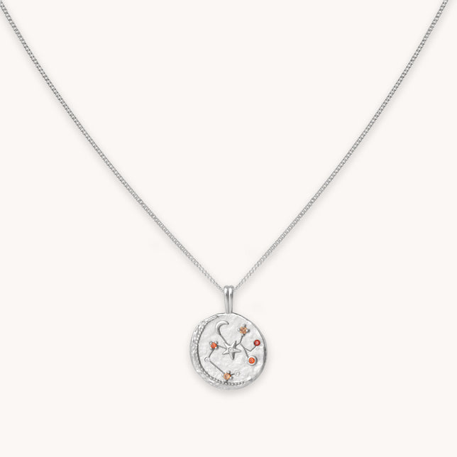 Sagittarius Zodiac Pendant Necklace in Silver