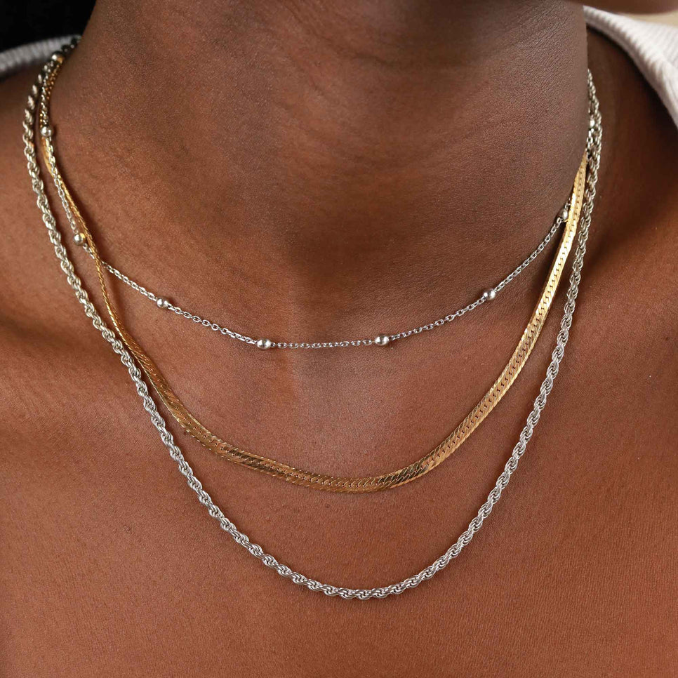 Rope Chain Necklace in Silver