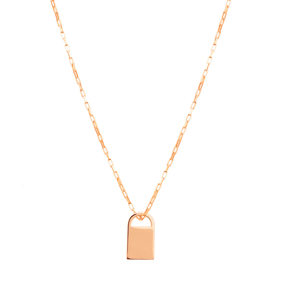 rose gold padlock necklace