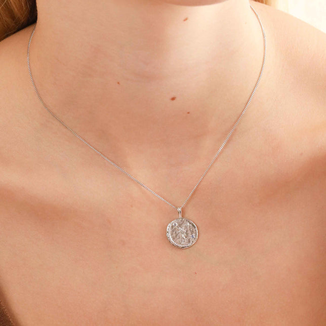 Cancer Zodiac Pendant Necklace in Silver