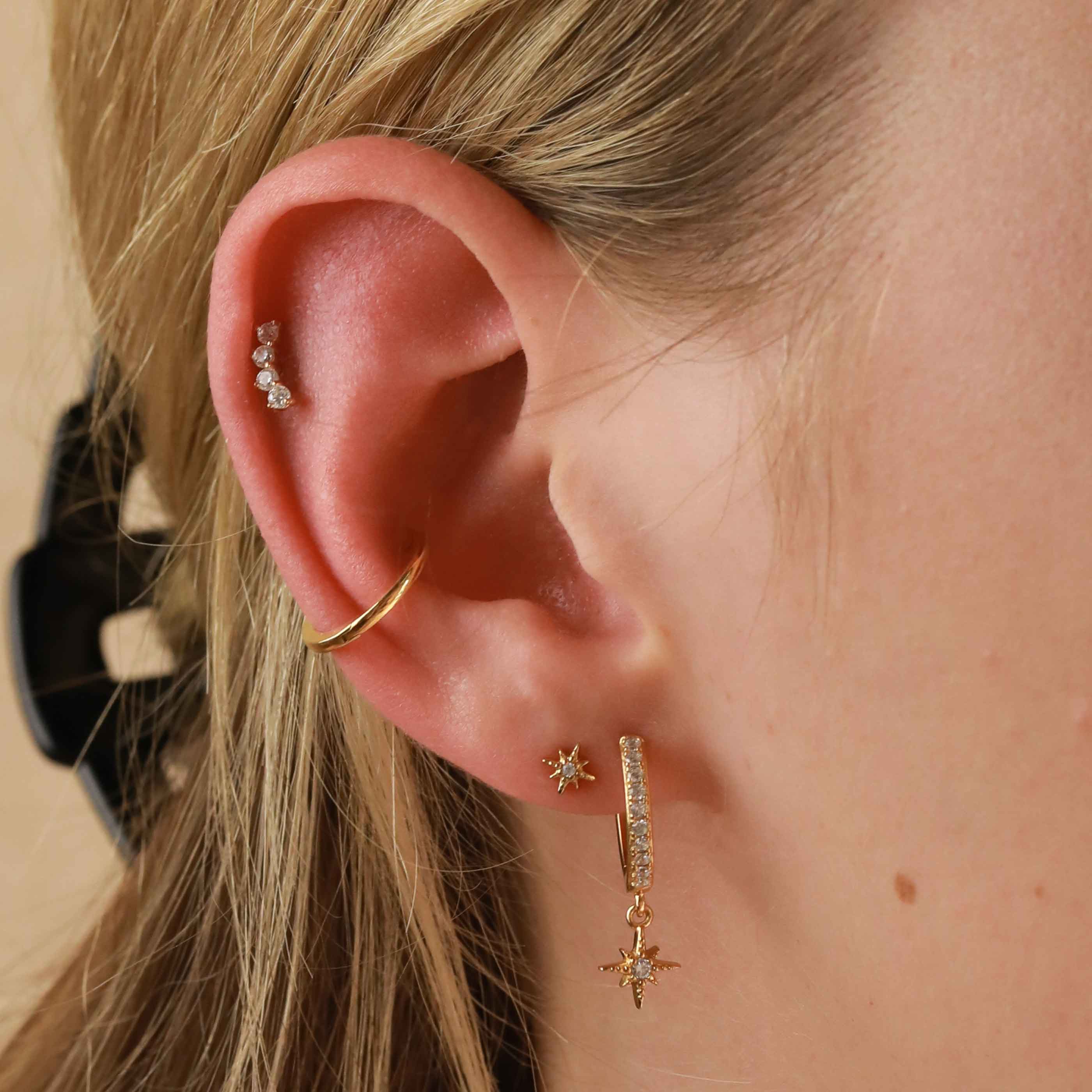 Twilight Star Stud Earrings in Gold