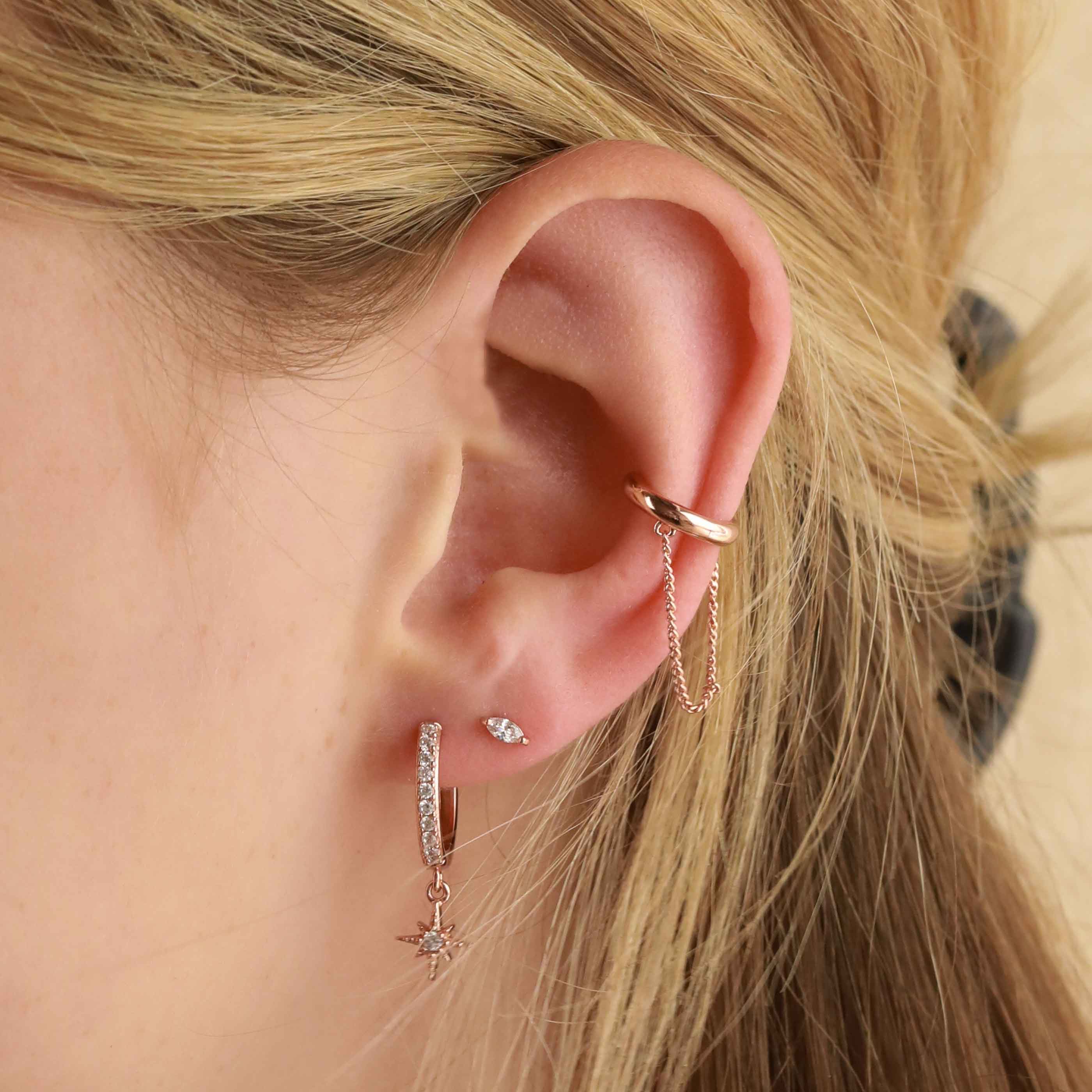 Chain Ear Cuff in Rose Gold