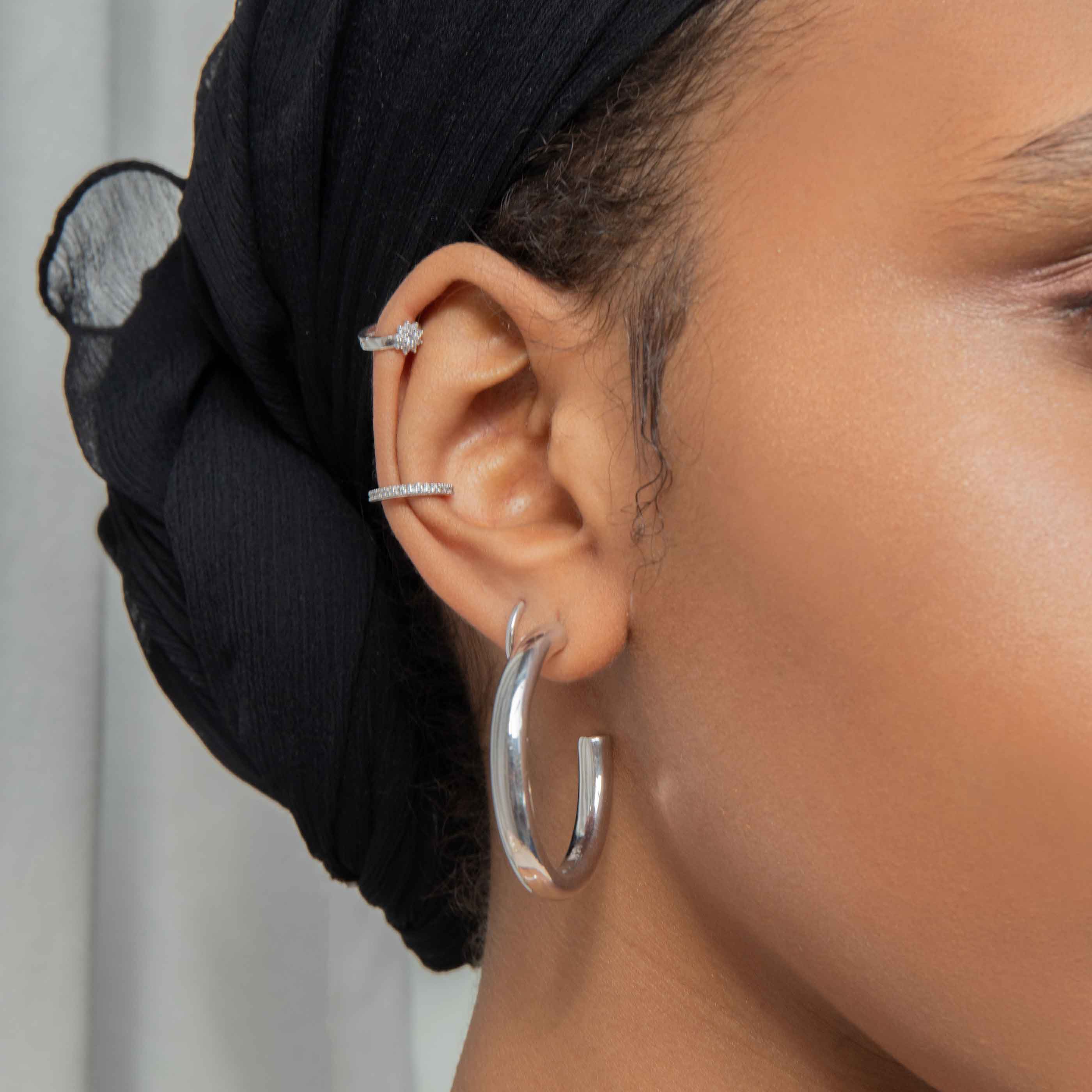 Silver Crystal Ear Cuff | Astrid & Miyu Earrings