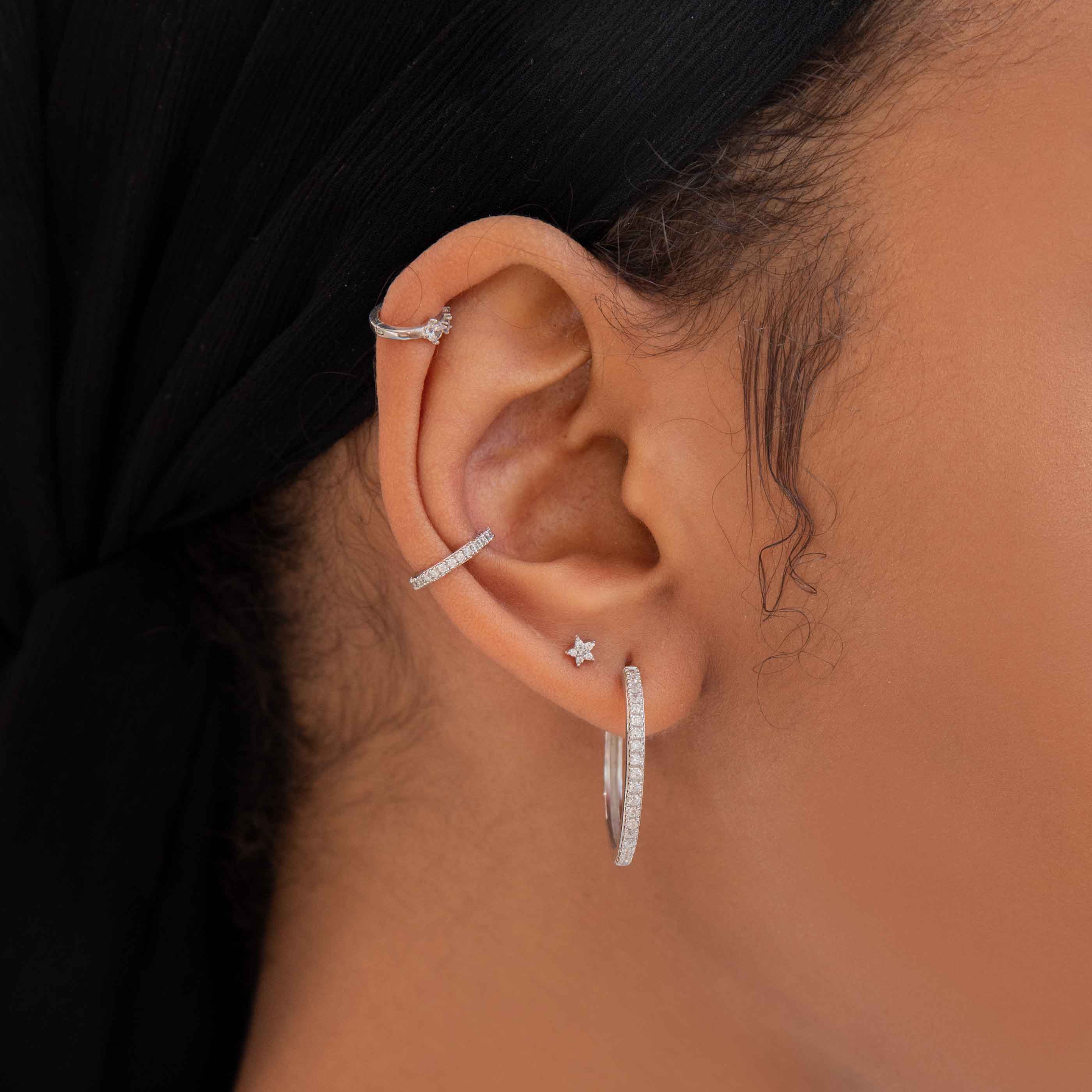 Silver Crystal Ear Cuff | Astrid & Miyu Earrings