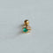 Emerald & Crystal Barbell in Gold