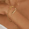 Etched ID Bracelet in Gold with engraved name worn