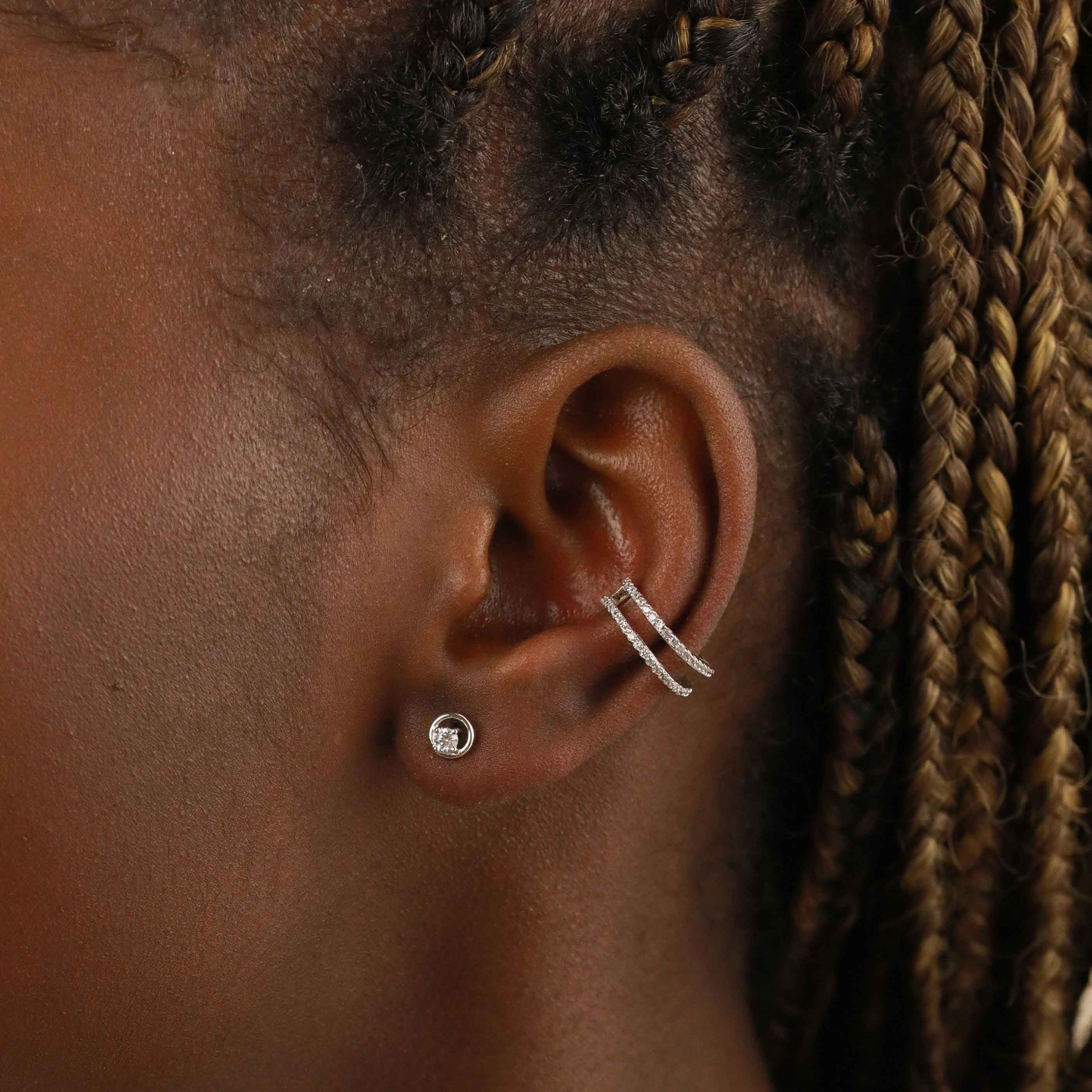 Gleam Crystal Stud Earrings in Silver