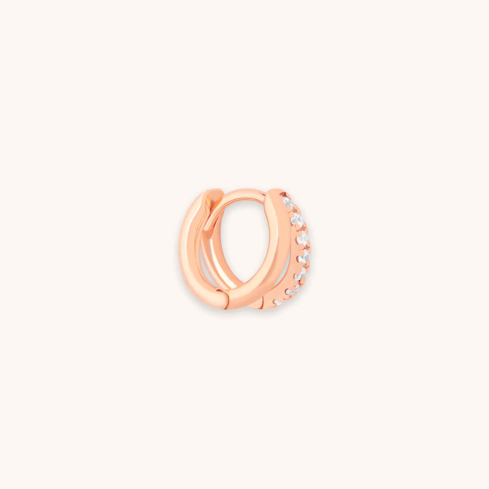 Illusion Crystal Hoop 6.5mm in Rose Gold