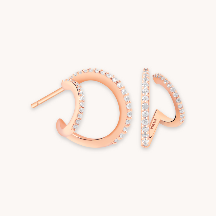 Illusion Crystal Hoops in Rose Gold