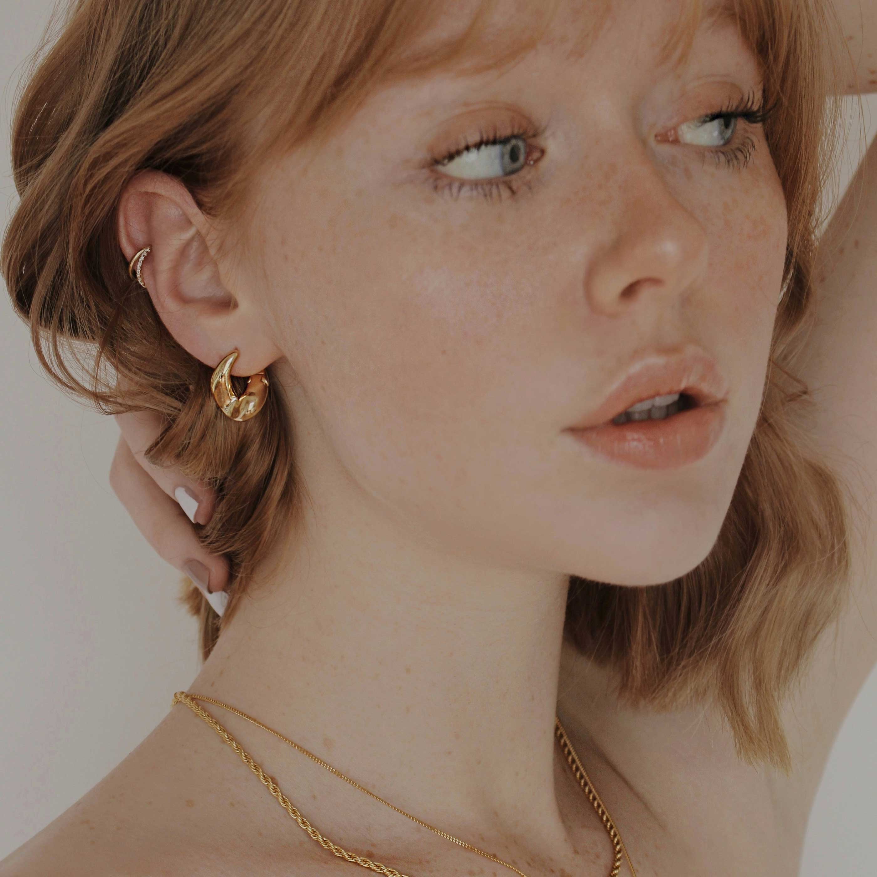Molten Hoops in Gold
