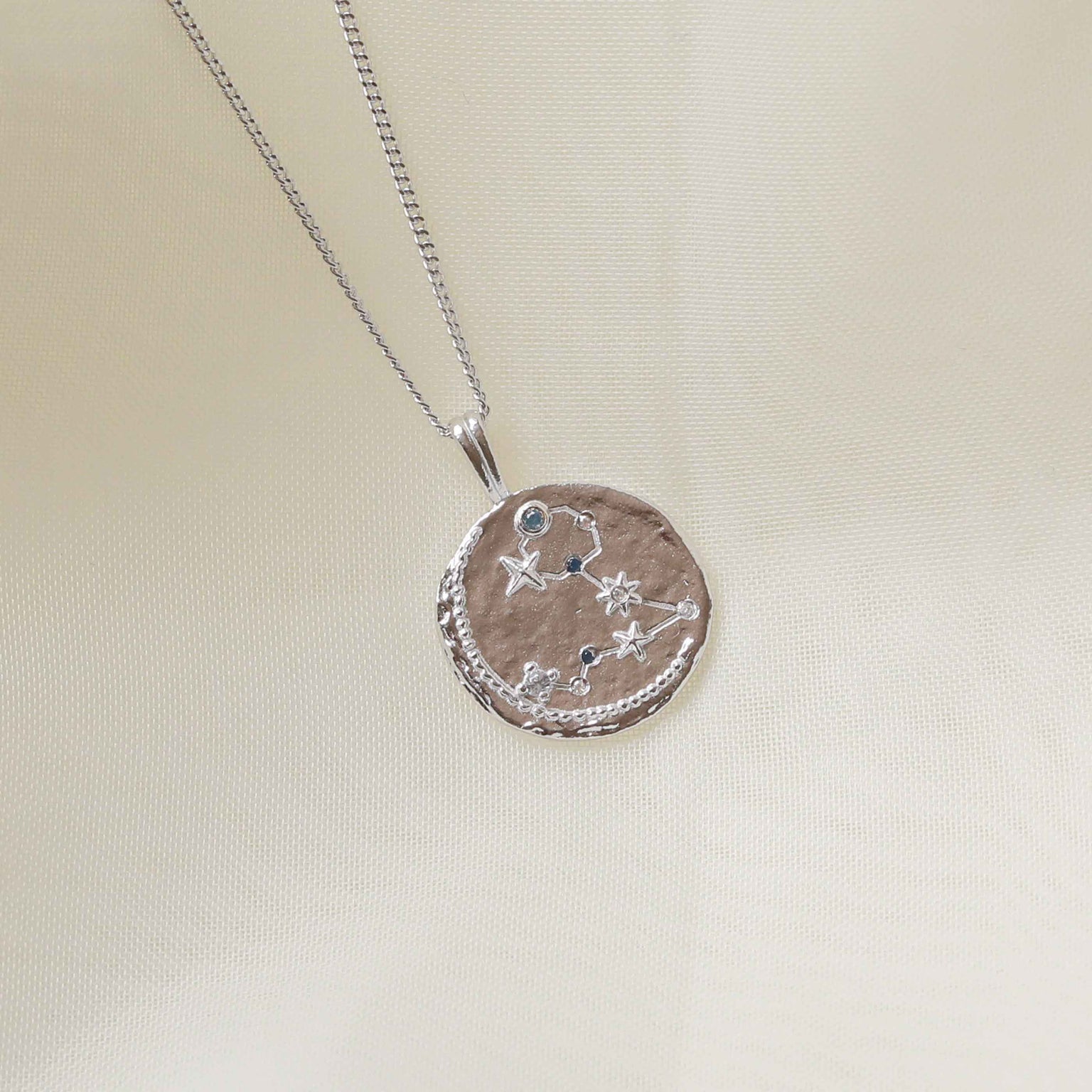 Pisces Zodiac Pendant Necklace in Silver