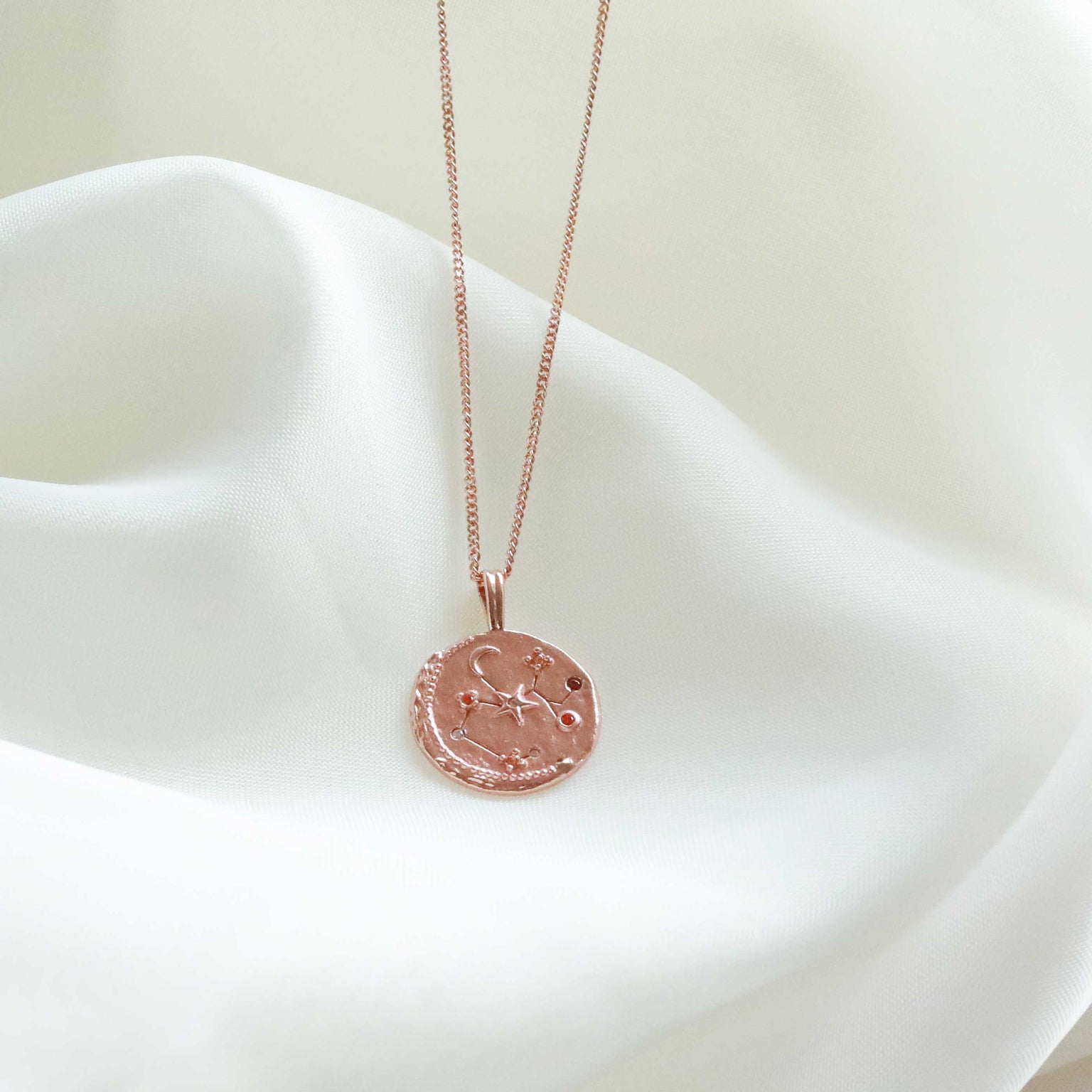 Sagittarius Zodiac Pendant Necklace in Rose Gold