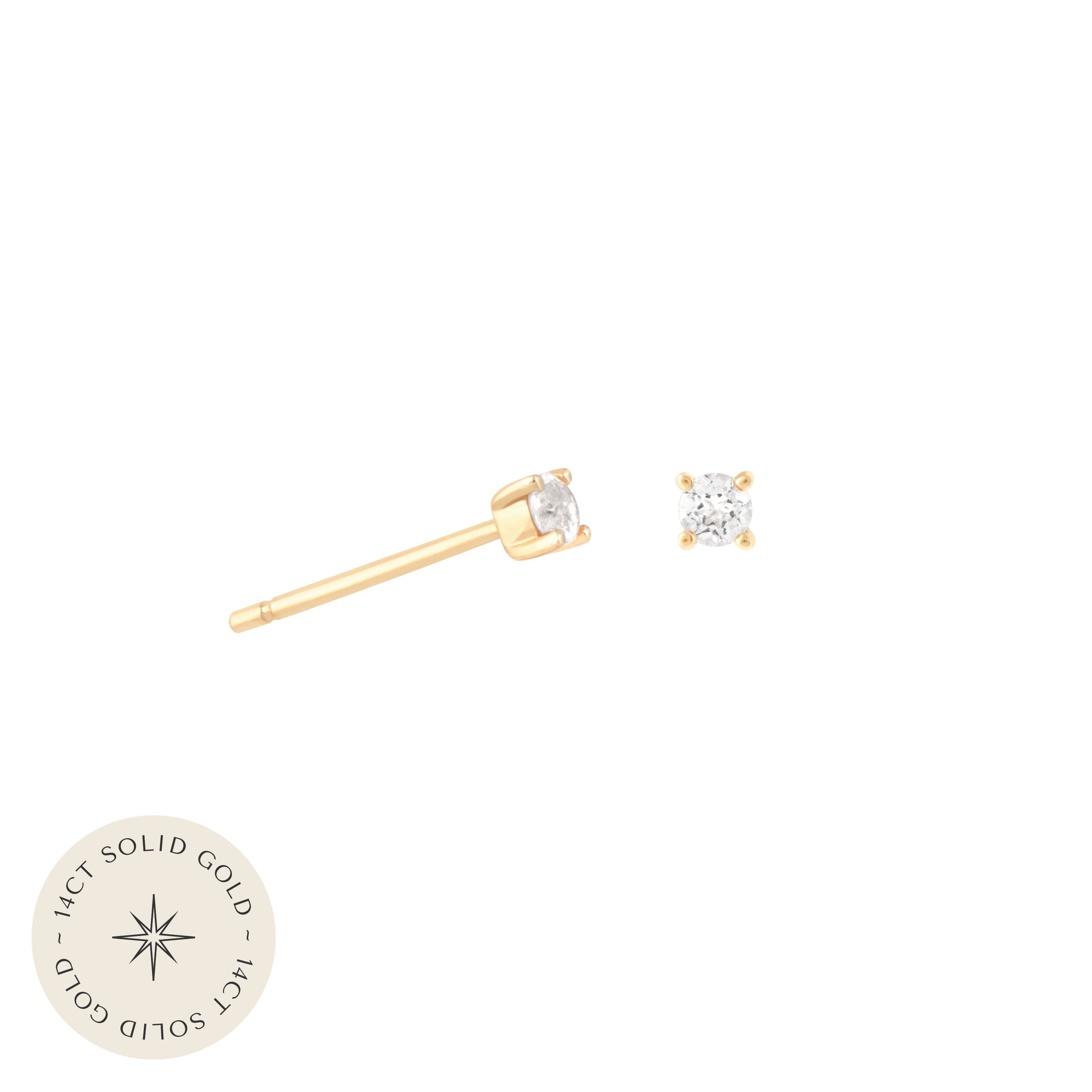 Topaz Stud Earrings in Solid Gold with 14CT solid gold label