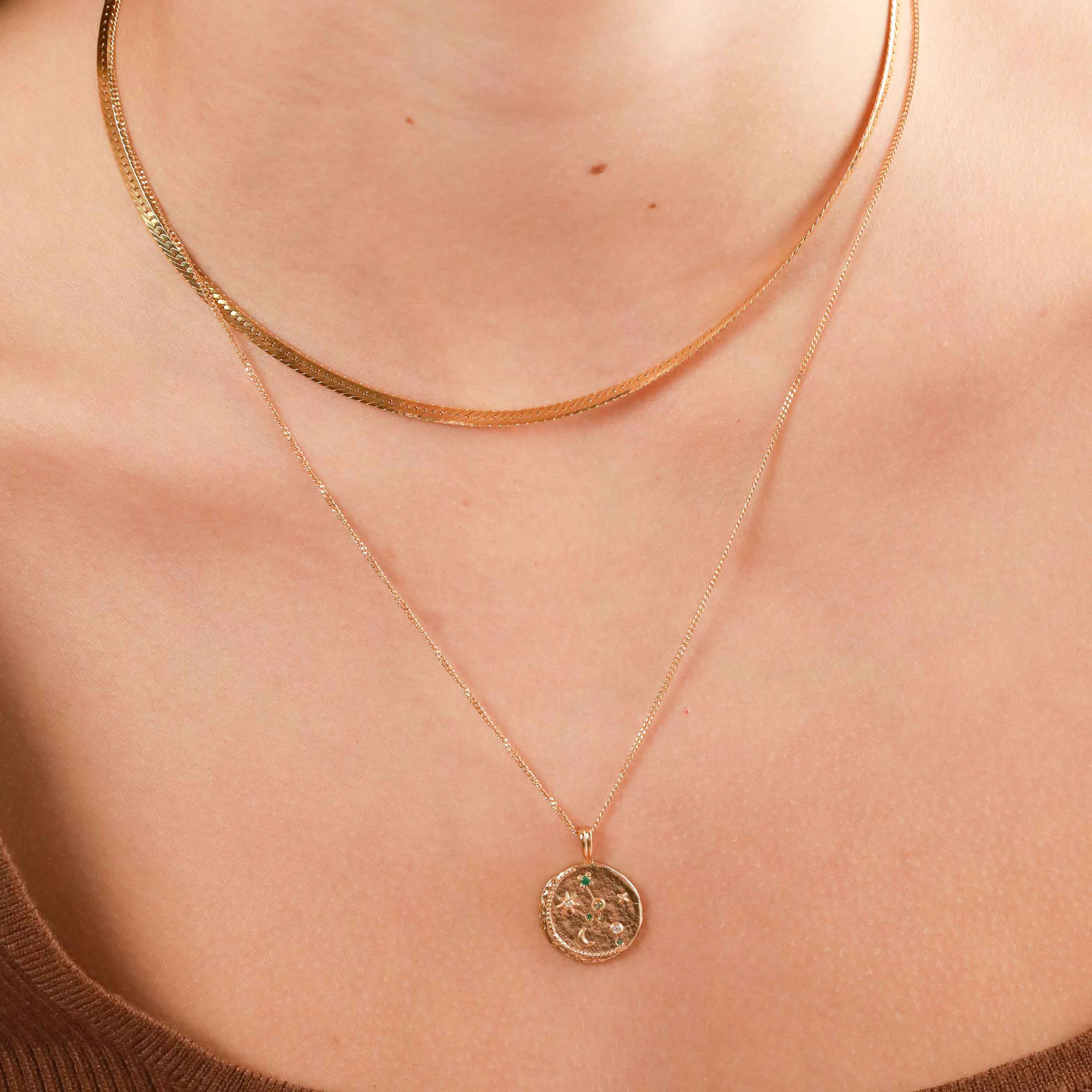 Taurus Zodiac Pendant Necklace in Gold