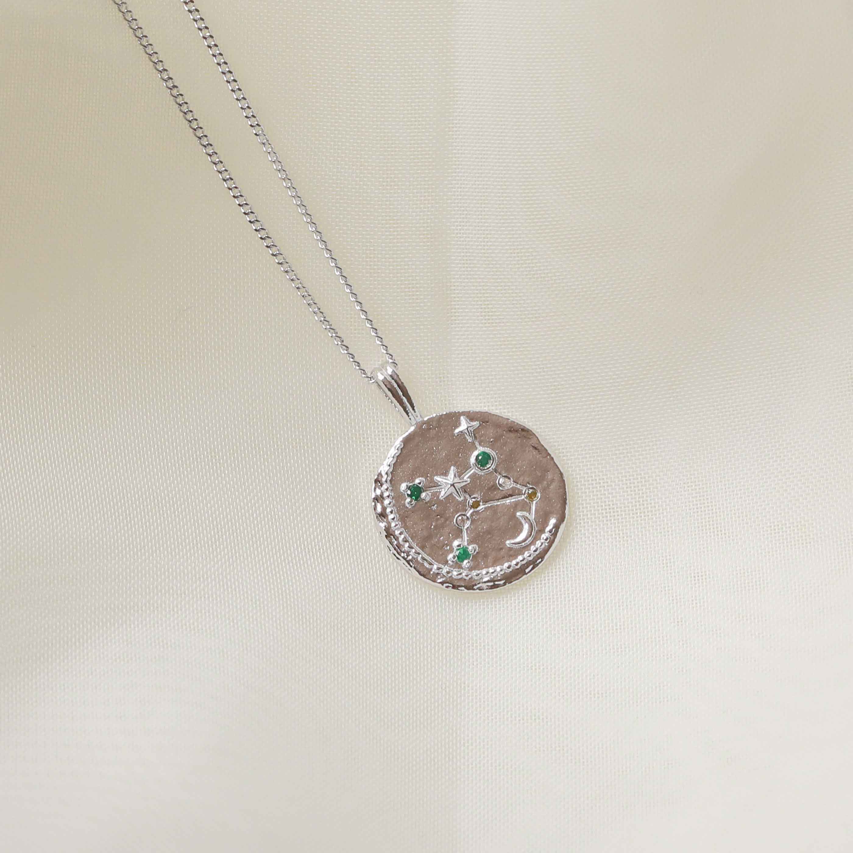 Virgo Zodiac Pendant Necklace in Silver